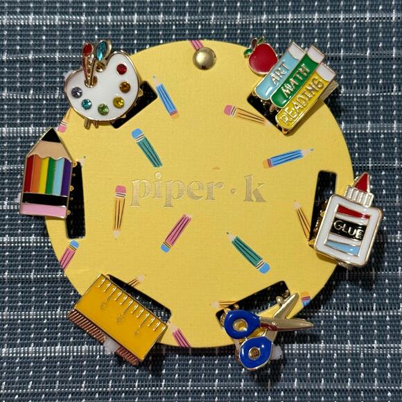 NEW | Piper K | Back to School Theme Hair Claw Clip Set - Picture 1 of 1